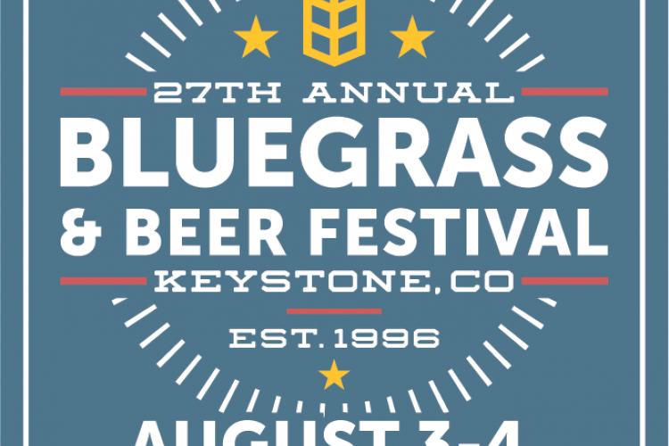 Bluegrass & beer festival logo with dates 