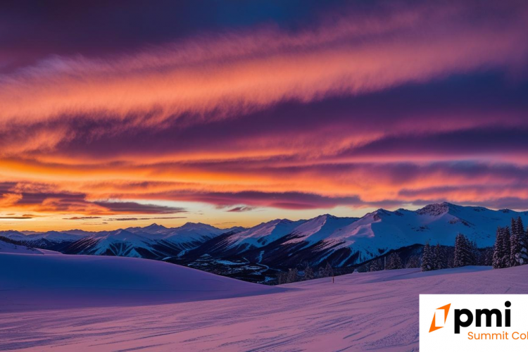 an AI image of a sunset over copper mountain. 